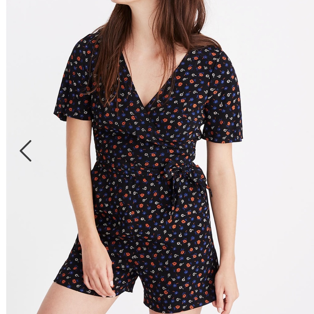 Madewell Prairie Flower Romper Black 4
